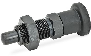 Ganter Normelemente | Rastbolzen - GN 817-6-6-BK | Ohne Rastsperre | Stahl brüniert | Raststift gehärtet| 1 Stück