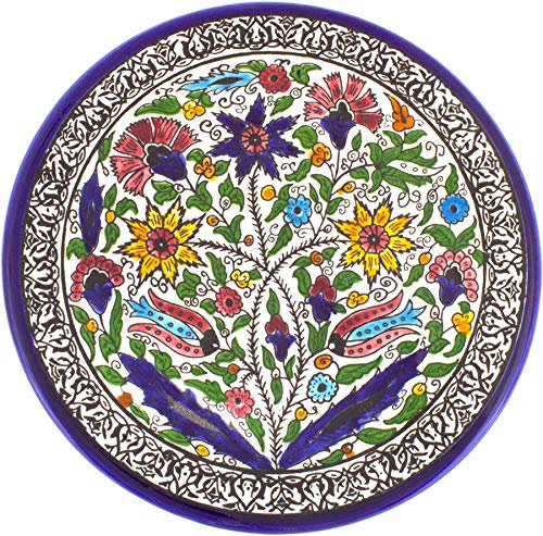 Piatto Armeno in Ceramica Decorata Scilla Floreale 21 Cm