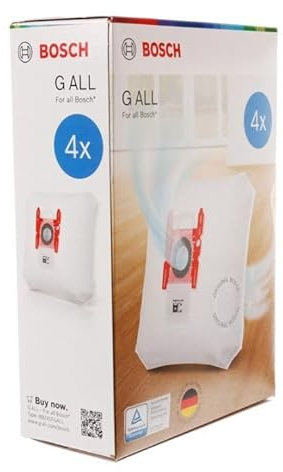 BOSCH - Confezione di 4 sacchetti tipo G (166350-44328) per aspirapolvere 00576334,17000940