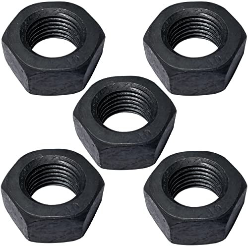 AERZETIX - C52589 - Lot de 5 Écrous hexagonaux M12x1.25 à 6 pans chanfreinés - dureté 10 - acier noirci