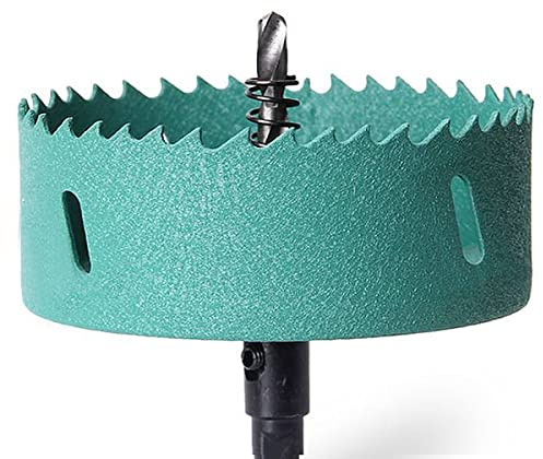 SagaSave 200 mm Bi-Metall Lochsäge mit Maislochbohrung, Lochschneider, robuster Lochschneider für Holz, Metall, Edelstahl, Kunststoff, Trockenbau, Faserplatte, 1 Stück, Grün