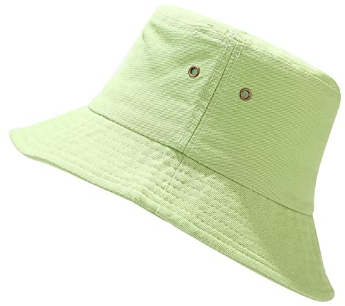 Light Green Bucket Hat Beach Sun Hat Fishing Hat for Women Men Summer Travel Outdoor Sun Protection Fisherman Hat