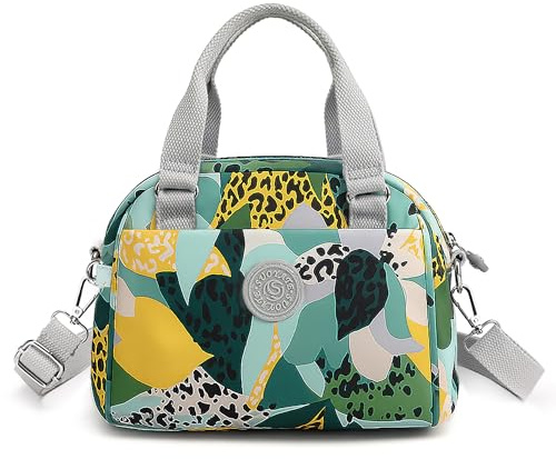 FORRICA Borsa a Mano Donna Borsa Tracolla Leggero Piccolo Borsetta Tessuto Oxford Impermeabile Casuale Borse a Spalla Verde