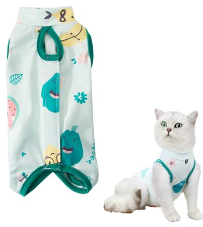Återhämtningsdräkt för katter efter kirurgi kattväst efter kirurgi återhämtning passar för kattungar och liten hund efter kirurgiskt ingrepp, pyjamasdräkt (L)