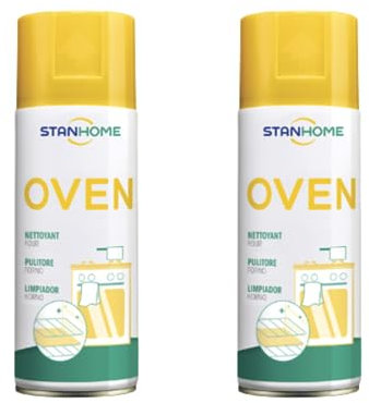 Stanhome Oven Nettoyant pour four en mousse nettoyante – Élimine la saleté incrustée et dissout la graisse brûlée (2 x 400 ml)