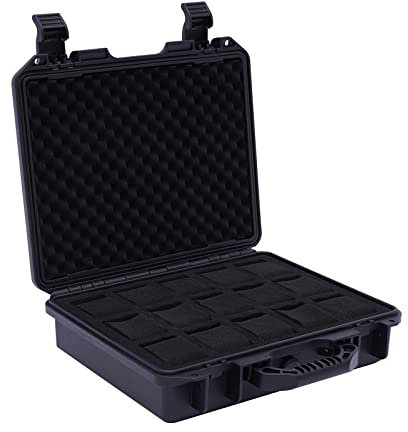 KAUITOPU Uhrenbox, Uhrenkasten mit 15 Fächern mit Herausnehmbaren Sehr Wasdsericht für Männer Madame Freund Vatertagsgeschenk