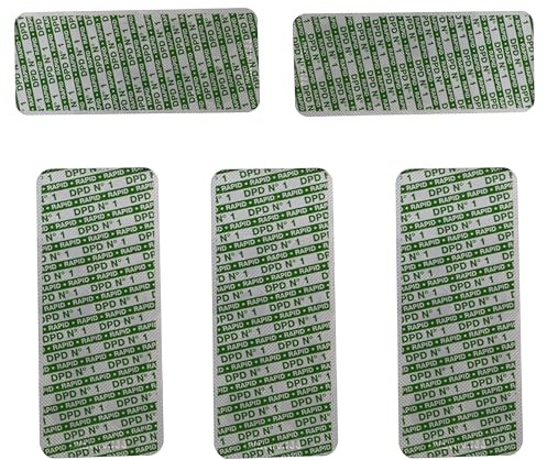 HAF® 50 testtabletter DPD No1 Rapid för skakningstestare – exakt kemisk bestämning av fritt klor och brom-värde – kvalitet: Made in Germany – Antal: 5 blister 10 tabletter