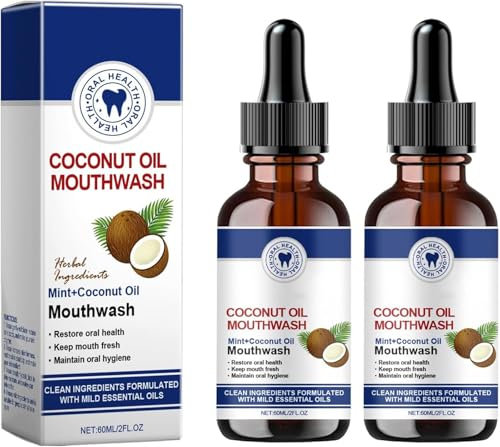 Kokosnuss-Mundspülung, Mundspülung mit Kokosöl,Kokosnuss-Mundspülung mit frischem Öl,Natürliches Kokosöl,Aufhellendes Öl Mundspülung,Natürliche Zahnaufhellung Mundwasser,Whitening Mundwasser (2)