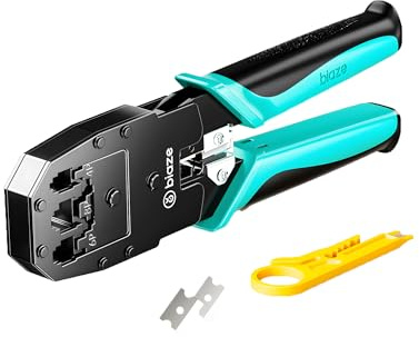 biaze GJ62 Crimpzange RJ45 Presszange für stecker, Abisolieren und Schneiden für Netzwerkstecker, Netzwerk Werkzeug für 6P4C 6P6C 8P8C 4P4C 4P2C Netzwerkstecker und Telefonestecker