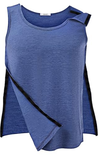 Dokeno Herren Snap Open Tearaway Tanktop, Unisex Shirt Nach Schulteroperationen, Tank-Top Schnappverschluss Ärmelloses Hemd, Bequem und Schnell, Hemd und Reha-Shirt nach der Schulter (XL)