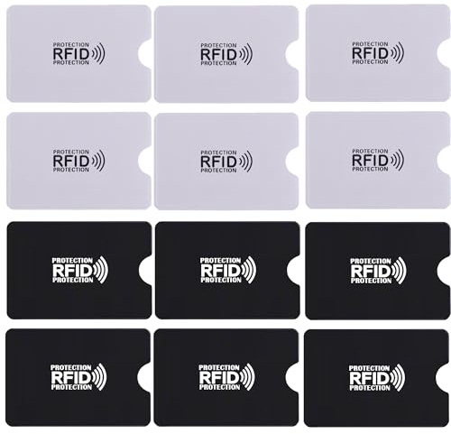 Wenyue 12 pièces Etui Carte bancaire,Anti-vol pour Homme et Femme,Protege Carte bancaire,bloqueurs RFID,Porte Carte Anti RFID et NFC,Protection de Cartes RFID,Applicable Carte d'identité, Carte