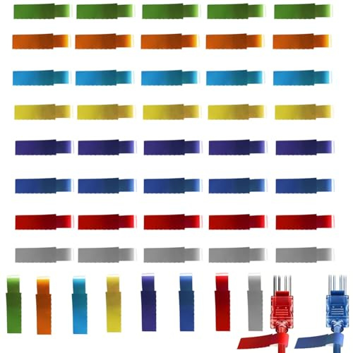 240pcs Cable Cord Wire Labels Waterproof Self-Adhesive, Tear Resistant Wire Identification Cord Label Markers, Reusable Cable Tags Colorful Handwriting for Organizing Wires