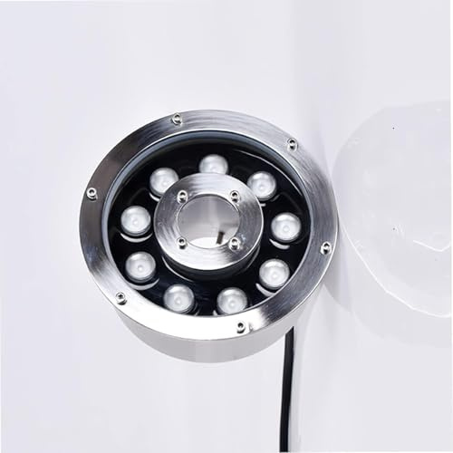 LED Underwater Pond Lights - 12V DC ringfontänlampa, IP68 vattentät LED-spotlight, landskapsbelysning, lämplig för fontäner, vattenfall, dammar och gräsmatta (röd, 6W-DC12V)