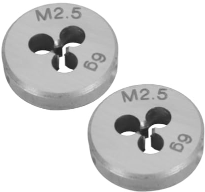 Durlo 2 Stück Rundschneideisen Aus Legiertem Stahl, Rundschneideisenschlüssel Aus Schnellarbeitsstahl (M2,5 X 0,45 Mm)