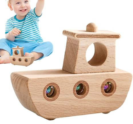 da spingere in legno – Struttura portatile leggera, finitura in vernice atossica, funzione interattiva da trascinare, dimensioni compatte, classico strumento di gioco educativo | per uso