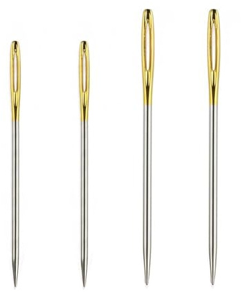 4Pcs Large Eye Sewing Needles, Blunt Steel Darning Needles for Wool, Durable Sewing Needle Large Eye, for Yarn Knitting, Tapestry and DIY Crafting