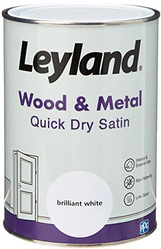 Leyland Wood & Metal Quick Dry Satin, Brilliant White, 1.25 Litre
