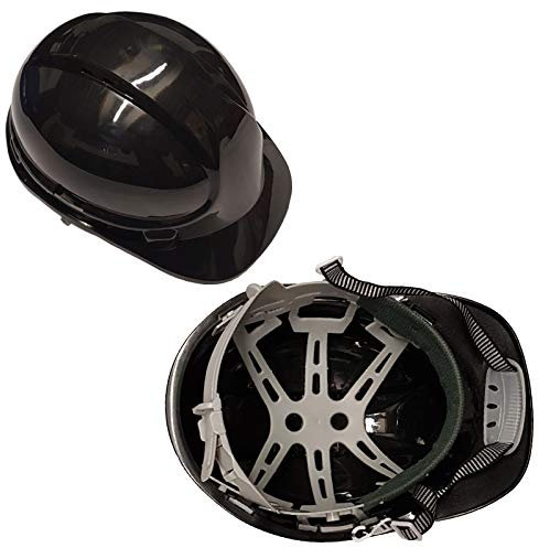 8 Point Safety Helmet Hard Hat Chin Strap Builders Construction Work (Black)