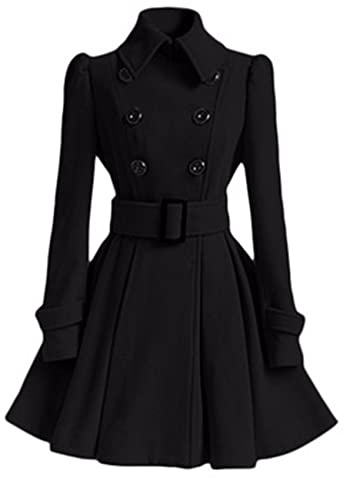 WHZXYDN Manteau en Laine Mi-Long pour Femme avec Ceinture Et Manteau en Laine pour Femme