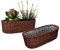 KOTARBAU® Lot de 2 pots de fleurs ovales en osier tressé pour fleurs, plantes, panier naturel, 50 cm, panier tressé
