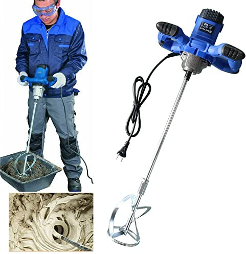 Paint Mixer, 2600W Mortar Mixer Professional Electric Concrete Mixer, M14 Adjustable Agitator, 6 Speeds Control Power Mixer, Electric Mixing Paddle for Paint & Plaster, Cement Grout, Concrete, Fodder