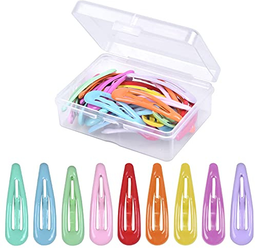30 Pièces Barrettes à Cheveux Fille, 4CM Couleur Bonbon Barrettes, Pinces à Cheveux Enfant à Pression en Métal, Mini Épingles à Cheveux Bébés, Girls Snap Hair Clip Metal pour Fille Enfant