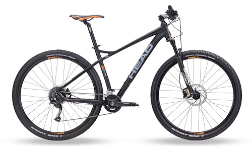 HEAD Unisex – Bicicleta de montaña X-Rubi 1.0 para Adulto, Negro Mate Negro/Naranja, 44
