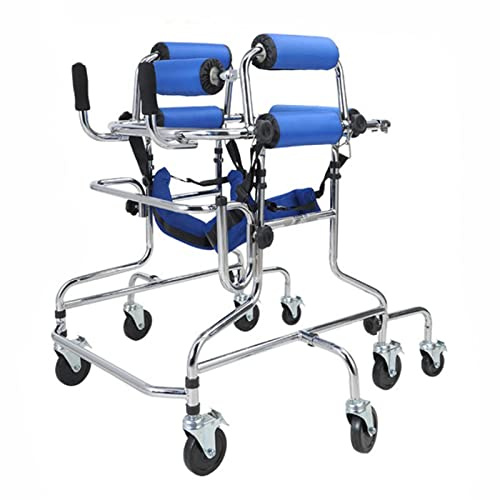 Gåhjälp för funktionshindrade barn med hjul Barnrehabiliteringsrollator, med vadderad sits för barn, tonåringar, höjdjusterbar, C (D)
