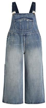 CIDER Plus Size Overall for Women Pocket Jean Denim Jumpsuit