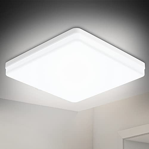 LED Deckenleuchte Flach 48W 300x300x40mm, Modern Neutralweiß 5000K 5200LM Deckenlampe Led, Wasserfest Deckenlampe Wohnzimmer/Badezimmer/Schlafzimme/Balkon/Kinderzimmer/Küchenlampe