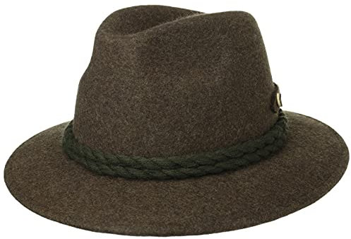 Faustmann Trachtenhut mit Zierknöpfen Herren - Hut aus 100% Wollfilz - Wasserabweisender Filzhut - Einfarbiger Wanderhut - Sommer/Winter braun XL (60-61 cm)