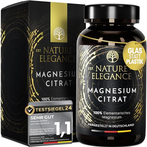 NEOLYMP Magnesiumcitrat Kapseln hochdosiert - 360mg elementares Magnesium pro Dosis - produziert in Deutschland - vegan, laborgeprüft & nachhaltiges Braunglas (Magnesiumcitrat 180 Kapseln)