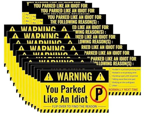 Parkingkort 50 Stycken Roliga Parkeringskort För Dålig Parkering