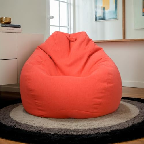 Klassisk säcksäcksoffa, säcksäckstolar säcksäck ingår golvkuddar lazy soffa sammet enfärgad massiva säcksäckar stretch tvättbar(Red,80 * 90cm)