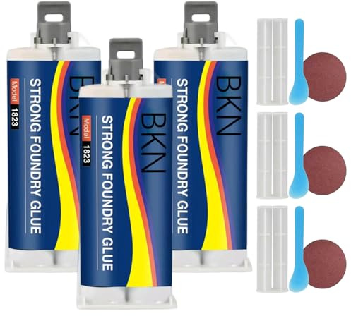 Adesivo per metalli ad alta temperatura, 3 set di colla forte per fonderia per metallo, colla adesiva impermeabile e ad alta temperatura, kit di riparazione per fusione multiuso da 100 ml