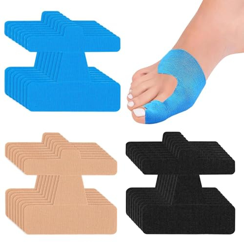 DYIOTF 24 PCS para Juanetes, Cintas Kinesiologicas Precortadas para Corrector de Juanetes, Cinta Fisioterapeuta Adhesiva Elástica e Impermeable, Alivio del Dolor y Soporte de Dedos, 3 Colores