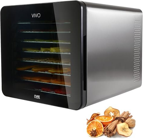 CLASSE ITALY Essiccatore Alimentare Basso Consumo, 8 Vassoi in Acciaio SUS 304, 700W, GARANZIA 5 ANNI, Temperatura Regolabile 35-85°C, Timer 24 ore, BPA Free