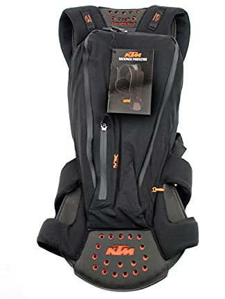 KTM Protektor Rucksack Factory Schwarz Orange mit Integriertem Rückenprotektor, Größe:M