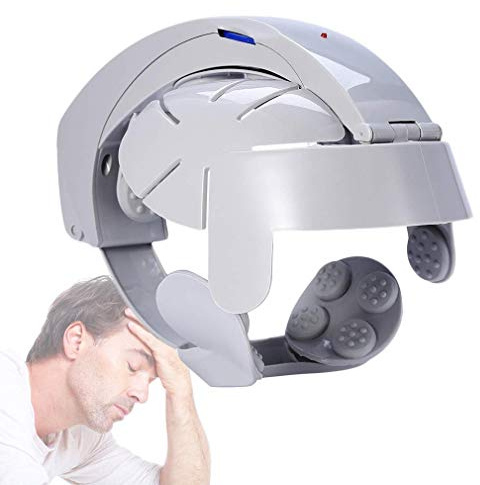 NEWFEIBIN Massaggiatore Elettrico Testa Casco per Massaggio con La Promozione della qualità del Sonno per Il Rilassamento del Cervello con L'agopuntura