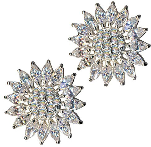 Örhängen sol/äkta silver 925 med zirkonia/klassisk design/stenfärg: transparent vit/modern cool trendig hip/onlinebutik smycke/58060, Sterlingsilver 925, zirkonstenar, zirkoniumkristall strass