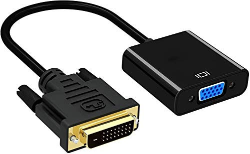 Multibao DVI to VGA Adapter, DVI-D 24+1 Pin Male to VGA 15Pin Female Active Cable Converter PC HDTV Computer/Laptop TV/Monitor