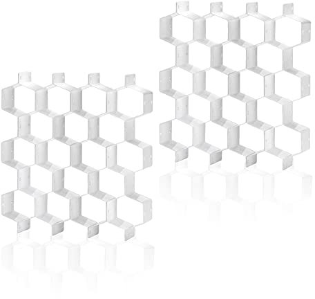 Separatore a nido d'ape regolabile per cassetto organizer per biancheria intima, sciarpa, calzini (bianco))