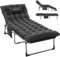 UDPATIO Camping Betten Feldbetten Klappbar, Liegestuhl Mit Auflage Polster, Gartenliege mit Verstellbarer Rückenlehne, Strandliege Campingliege für Outdoor Camping Schwarz