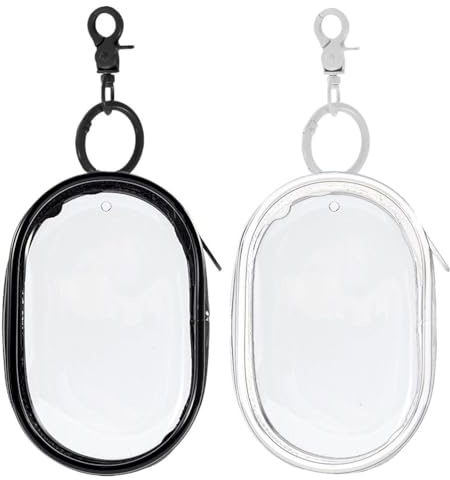 Gadpiparty 2 bolsas transparentes para exhibir figuras con llavero, bolsa de almacenamiento portátil para muñecas, pequeñas cajas ciegas colgantes con cierre de cremallera, organizador coleccionable