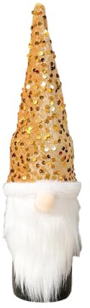Jultomteflasklock, dekorativt vinflaskfäste, semester-vinflaskdekoration, flasklock, juldekoration, flasktillbehör, festligt vinlock, vinflaska, Guld, se beskrivning, Se beskrivning