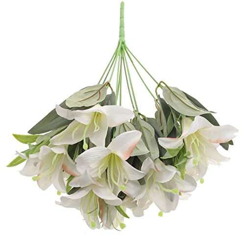 Alipis Bouquet Di Lilium Artificiali Realistici Per Decorazione Di Interni Vivid Lily Bouquet Per Matrimoni e Feste Senza Manutenzione e Sempre Fresco