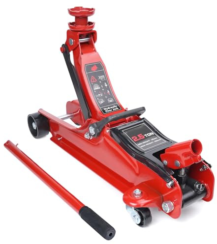 HYCHIKA Cric hydraulique, 2,5 T, avec pompe de levage rapide à piston, vérin hydraulique, plage de levage de 135 à 370 mm, pour berline, SUV, changement de pneu