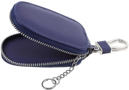 SHERCHPRY Estuche para Llaves de Coche Portátil de PU Azul Funda Pequeña Resistente con y Cierre de Hebilla Protección contra Arañazos y Pérdida Accesorio Funcional para Guardar Llaves de