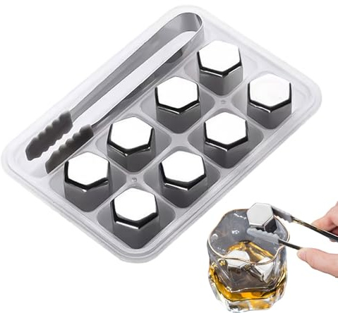 Piedras de vino reutilizables de acero inoxidable, de metal de alta refrigeración, hielo para bebidas refrescantes, vodka de agua, cerveza, vino, accesorio para el hogar, bar, fiesta, bebidas