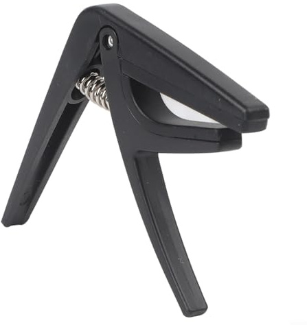 Cejilla para ukelele, abrazadera de afinación de guitarra de 4 cuerdas para cambio rápido con almohadillas de sílice compatible con ukelele tenor de concierto soprano, color negro